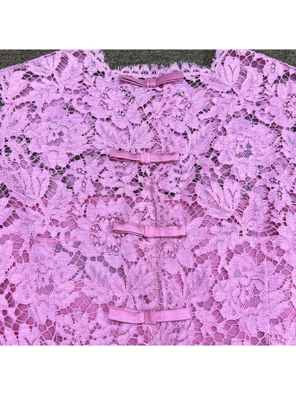Valentino Pink Lace Sleeveless Cocktail Dress - Picture 3 of 3